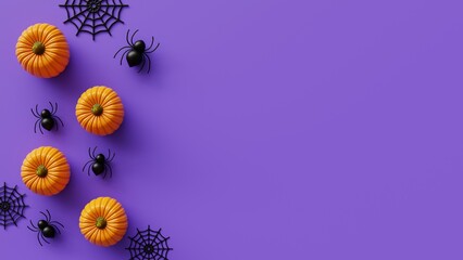 Wall Mural - Halloween celebration 3d render background illustration. Happy halloween design concept