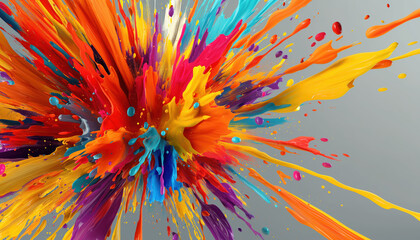 Wall Mural - Explosion of Colorful Paints