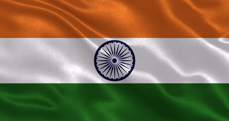 Illustration of India waving flag 