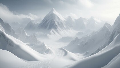 Wall Mural - snow covered mountains in winter