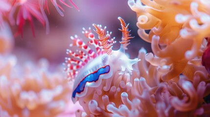 Sticker - Nudibranch on Coral underwater of sea