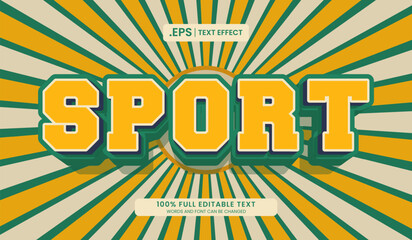 Wall Mural - design editable text effect, sport 3d concept vector illustration