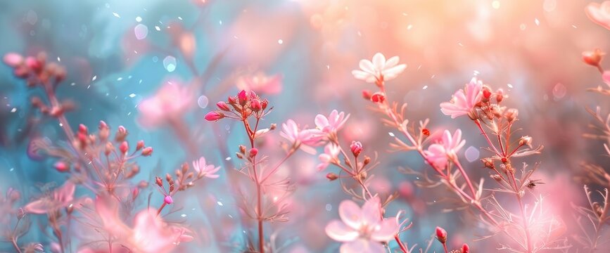 Abstract Blurry Spring Background, With Soft, Pastel Colors Creating A Dreamy Effect