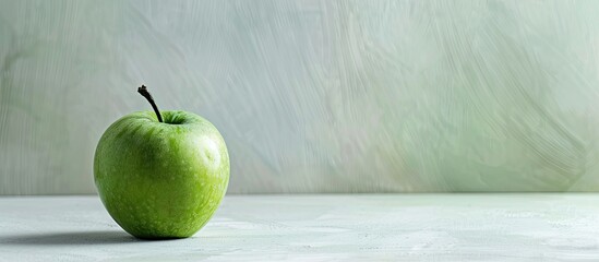 Aufkleber - green apple closeup pastel background  Food  Water  Summer. with copy space image. Place for adding text or design
