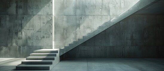 Wall Mural - Concrete internal stairwell. Copy space image. Place for adding text and design
