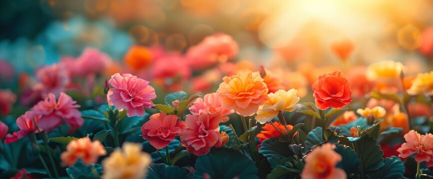 Beautiful Flowers Background, A Lush And Colorful Display That Evokes Joy And Vitality