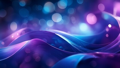 purple and blue abstract background with glowing lines; bokeh effects