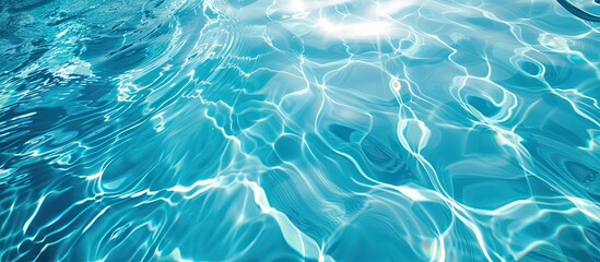 Poster - Surface of blue swimming pool, water in swimming pool Background. Copy space image. Place for adding text or design