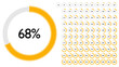 © thailerderden10 - Set of circle percentage diagrams from 0 to 100 for Web Design, User Interface UI UX or Infographic. Loading indicator Colorful Progress Yellow on White Background. Vector illustration. Icons set.