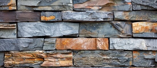 Wall Mural - Wall from stone bricks as an abstract background. Copy space image. Place for adding text and design