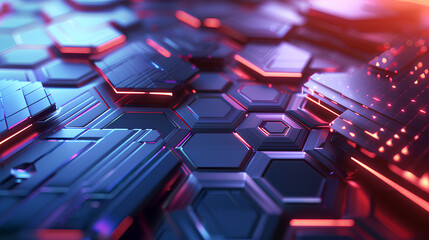 Wall Mural - technology with polygonal shapes on dark blue background. design digital technology concept