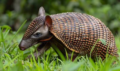 Armadillo in the grass, Generative AI