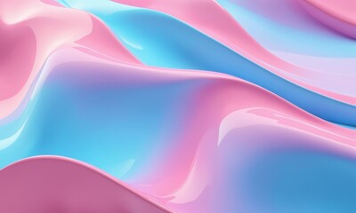 Wall Mural - Abstract blue and pink gradient background with wavy lines