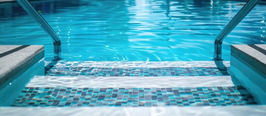 Canvas Print - Luxury swimming pool,part of luxury hotel. Copy space image. Place for adding text and design