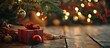 © Ilgun - toy and gift under Christmas tree. High quality photo. Copy space image. Place for adding text and design