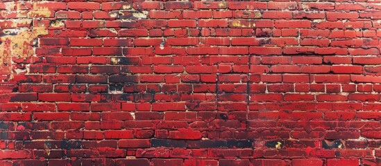 Wall Mural - Red brick wall, perfect as a background. Copy space image. Place for adding text and design