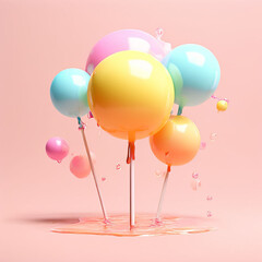 Poster - balloons isolated on pink