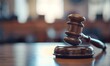 © simba kim - judicial gavel on a wooden table, Generative AI