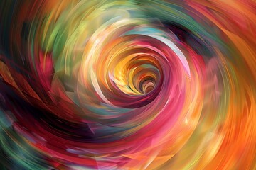 Wall Mural - Digital generated image of multi coloured oval shape starting being turbulent.