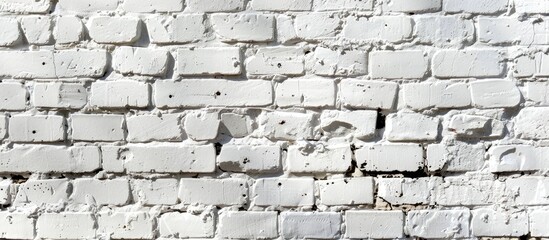 Poster - White brick wall background. Copy space image. Place for adding text and design