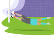 © Westend61 - Illustration of goalkeeper defending goal