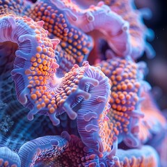 Sticker - Mesmerizing Macro Shot of Vibrant and Intricate Coral Textures and Colors