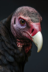 Wall Mural - Turkey vulture posing with intense gaze at the zoo