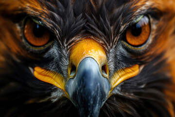 Wall Mural - Golden eagle staring intensely showing powerful beak