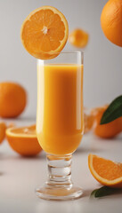 Canvas Print - Glass of fresh orange juice isolated