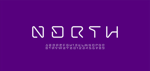 Canvas Print - digital alphabet font made techno cyber style