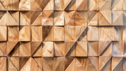 Wall Mural - Wooden Geometric Wall Panel