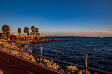 Wall Mural - sunset over the harbor