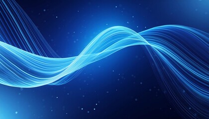 Wall Mural - energy flow background; abstract wave shape in blue; 3d rendering