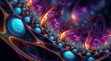 Aufkleber - Abstract colorful fractal background with swirling patterns
