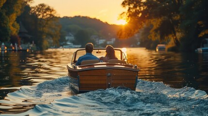 Couples enjoy boating on the lake, relaxing, and taking in the scenery.
