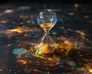 Wall Mural - cosmic hourglass flowing time and space in surreal digital artwork
