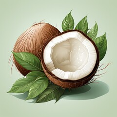 Wall Mural - coconut milk and coconut