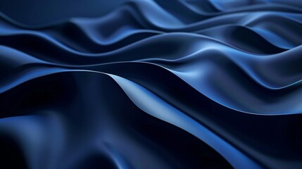 Wall Mural - Abstract blue layered waves pattern. Digital 3D illustration with flowing shapes.