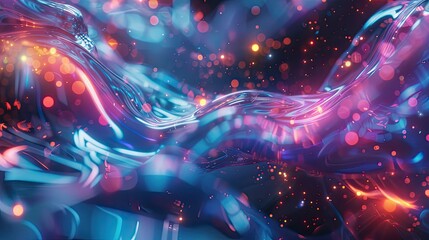 Abstract energy flow with colorful light effects