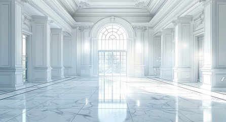 Wall Mural - An architectural blueprint, cross-section of a lavish mansion interior, the grand windows. Generative AI.