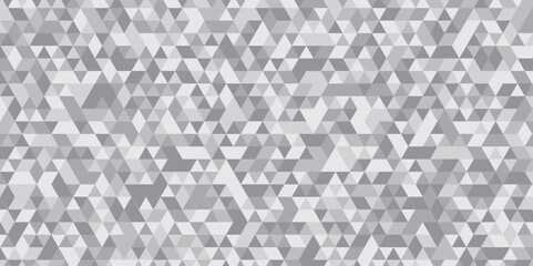 	
Abstract geometric black and gray background seamless mosaic and low polygon triangle texture wallpaper. Triangle shape retro wall grid pattern geometric ornament tile vector square element.