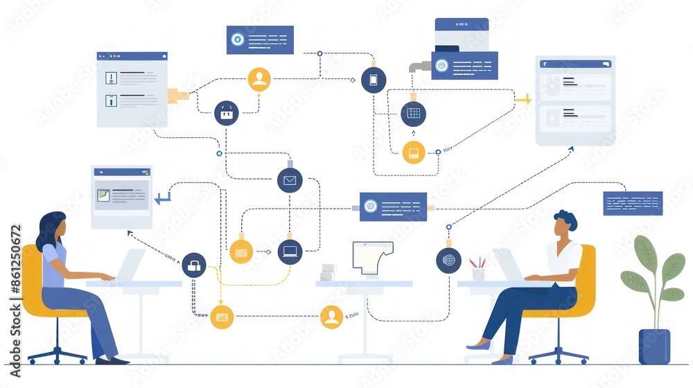 Workflow diagram illustrating the stages of a customer service process ...