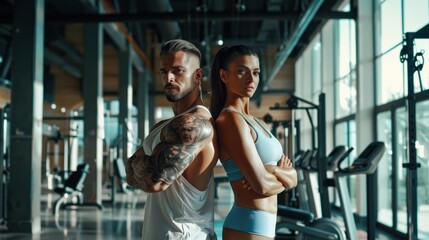 Wall Mural - The athletic fit couple