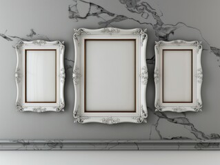 Wall Mural - Blank picture frame template for place image or text inside.