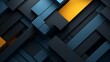 © Naseem - Minimal abstract background featuring black, blue, and yellow gradient with 3D geometric shapes. Dark theme web banner.