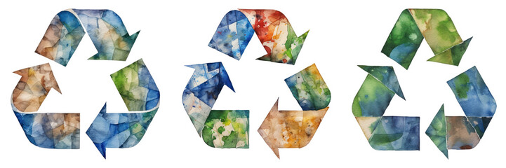 Wall Mural - Recycle logo png on transparent background