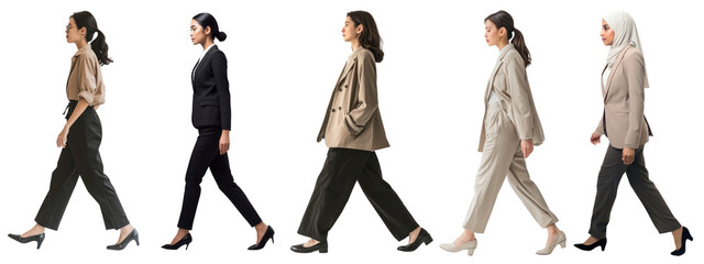 Poster - Diverse women walking set