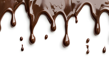 Wall Mural - velvety chocolate sauce. rich and luscious liquid chocolate for dessert concept isolated against a w