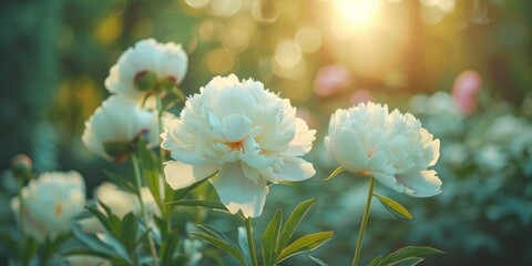 Poster - Peonies in the Golden Hour