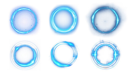 Poster - Blue circle light effect set